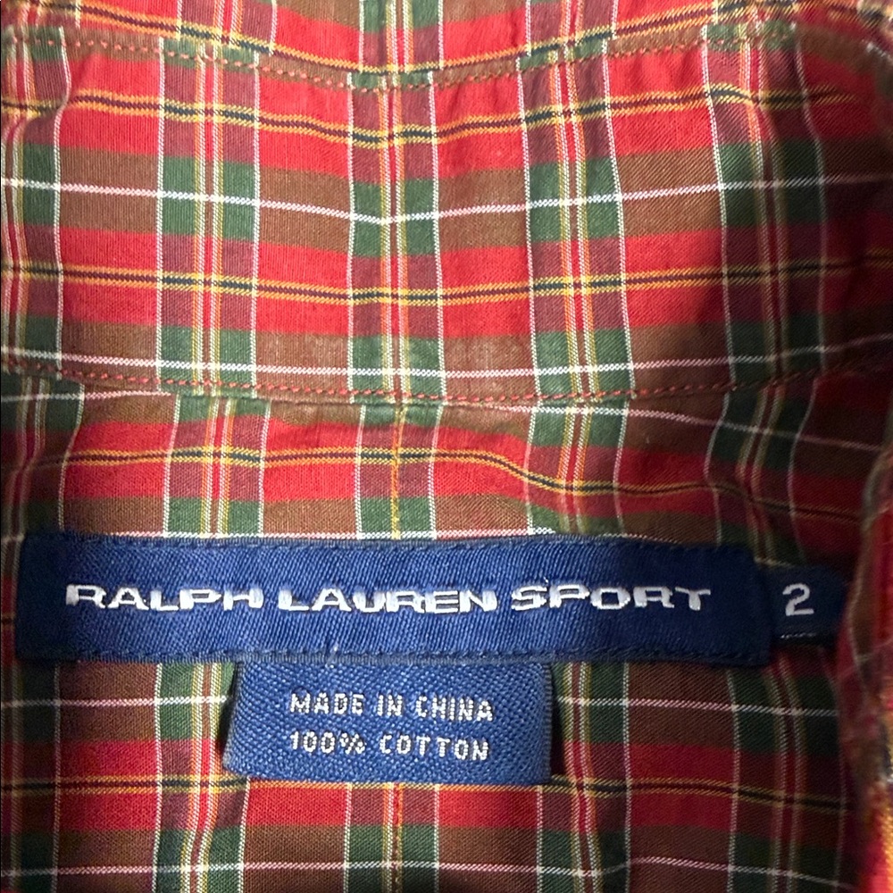 Ralph Lauren Tartan Ruffle Button-Down Shirt - Picture 2 of 5